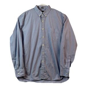 J Crew Haberdashery Shirt Mens XL 17-17.5 Long Sleeve Striped 80s 2 Ply Casual